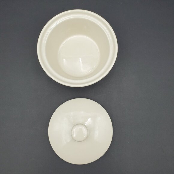 Longaberger Woven Traditions Classic Blue Butter Tub Lid Round Lidded Dish Bowl - Picture 3 of 7